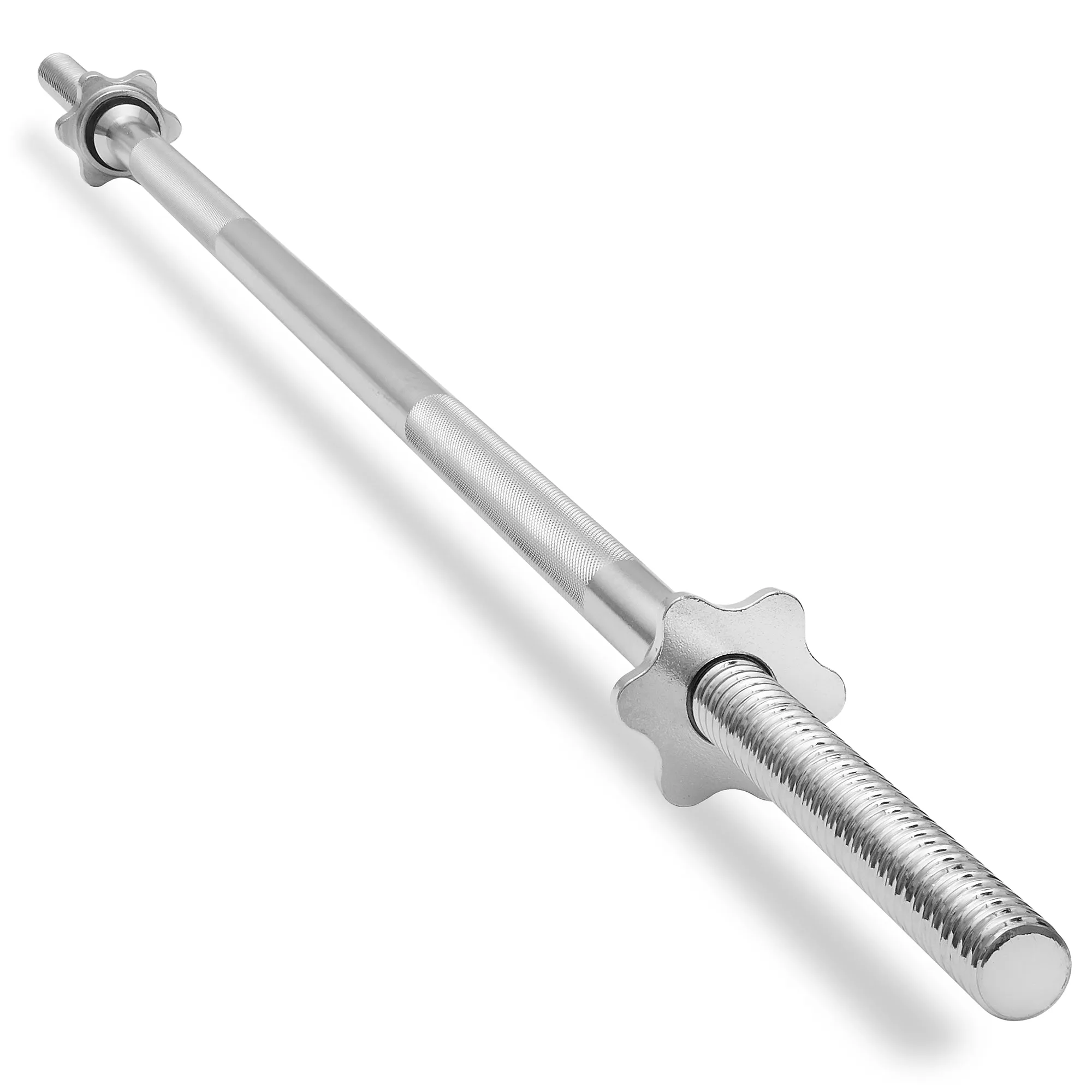 1" Weightlifting Barbell - Threaded Straight Bar with Star Collars