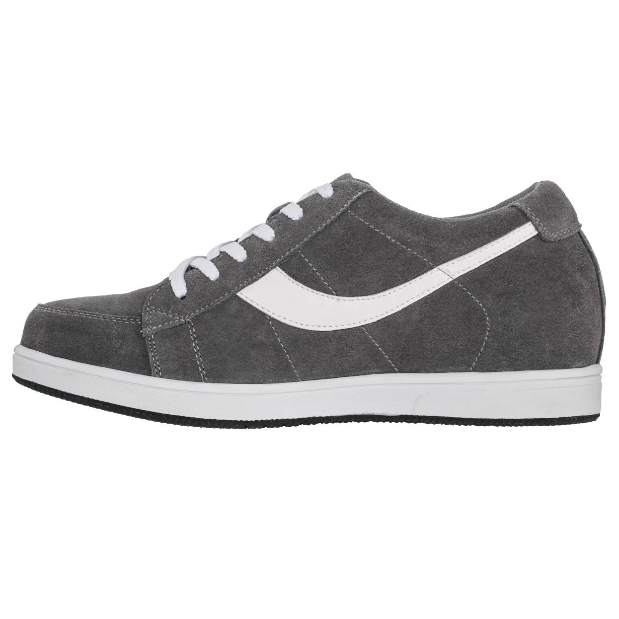 2.8-Inch TOTO Gray & White Suede Leather Sneakers - A1911