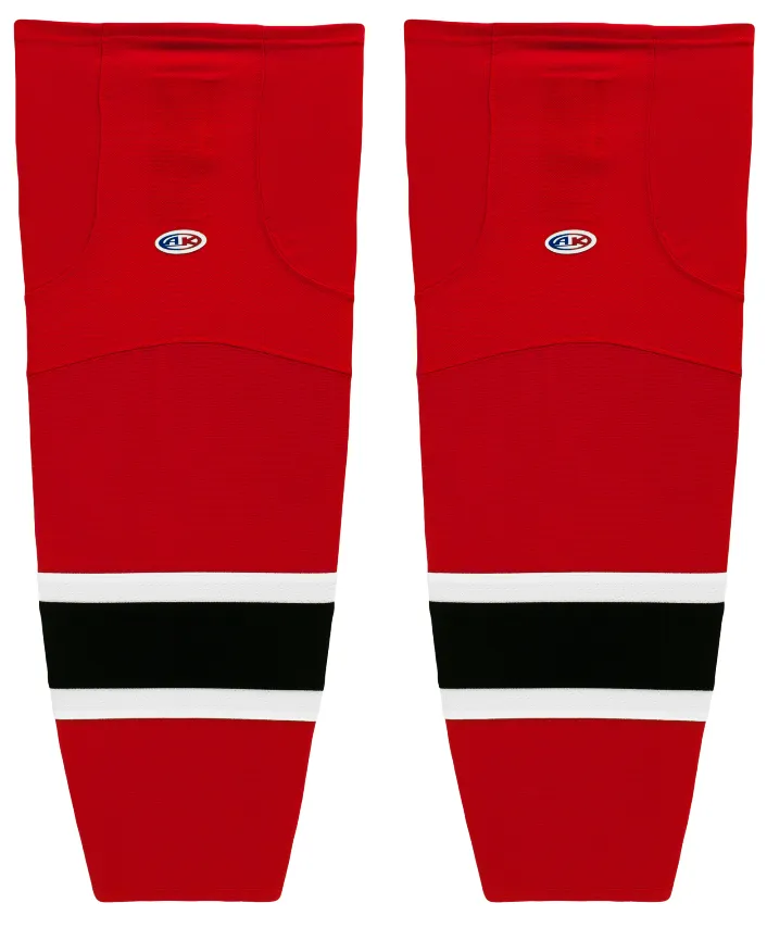 Athletic Knit (AK) HS2100-366 1976-78 Cleveland Barons Red Mesh Ice Hockey Socks