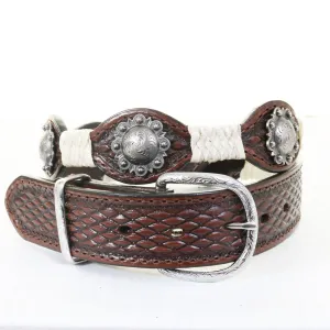 B933F - Brown Leather Scalloped Belt