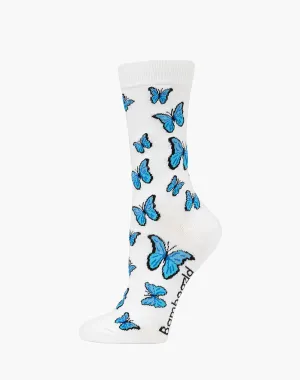 Blue Butterflies | Womens Bamboo Sock