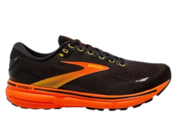 Brooks Ghost 15 Mens Running Shoe (Black/Yellow/Red)