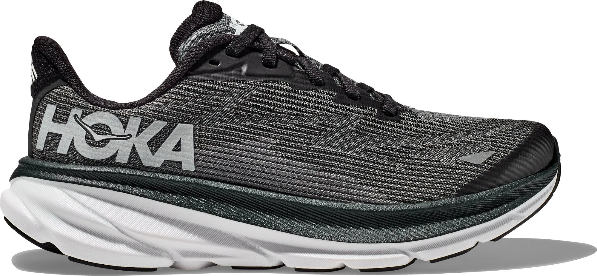 Clifton 9 Road Running Shoe - HOKA Kids, Black