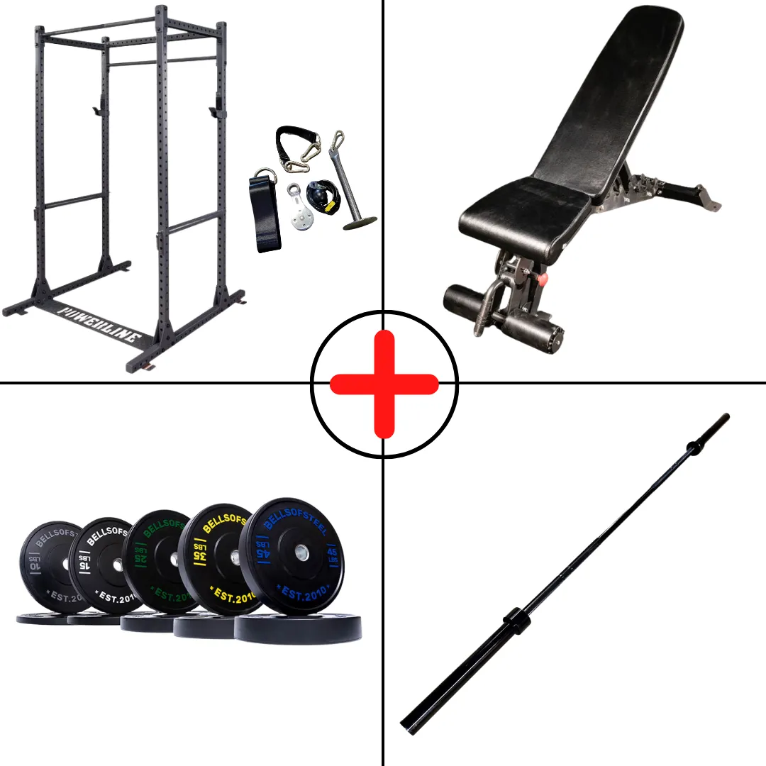 Complete Bumper Plate Home Gym Package   Pulley