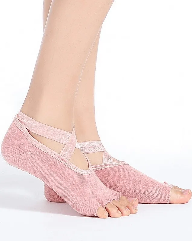 Fashionable Non-Slip Sports Women's Socks with Open Toes - SF0335