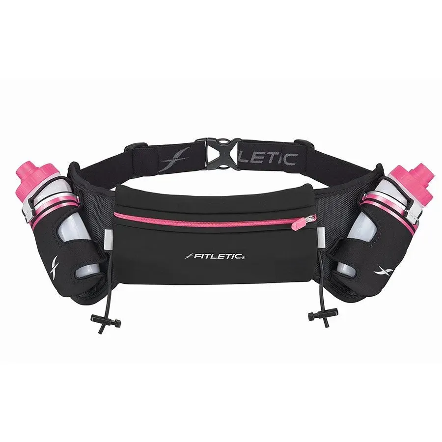 Fitletic Hydra 16 Hydration Belt - Black/Pink Zip