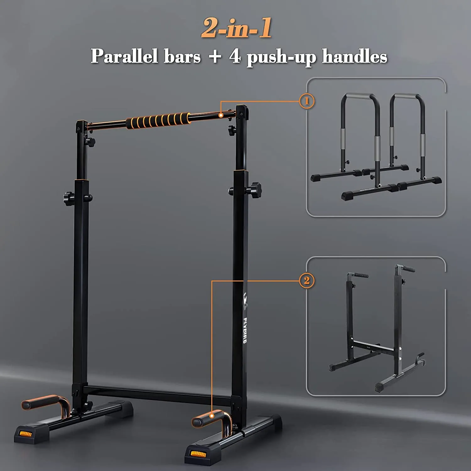 FLYBIRD Adjustable Parallel Bar-Dip Stand Station