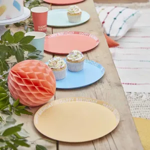 Ginger Ray Brights Happy Birthday Plates - 8 Pkt