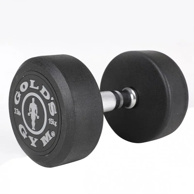 Gold's Gym Premium Rubber Dumbbell Set, 2.5kg to 20kgs (7 pairs) Plus Deluxe 2-Tier Rack