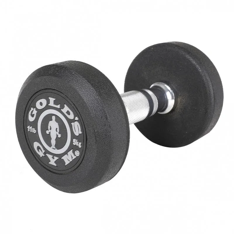 Gold's Gym Premium Rubber Dumbbell Set, 2.5kg to 20kgs (7 pairs) Plus Deluxe 2-Tier Rack