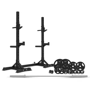 Heavy Duty Adjustable Squat Rack   100kg Weights Package