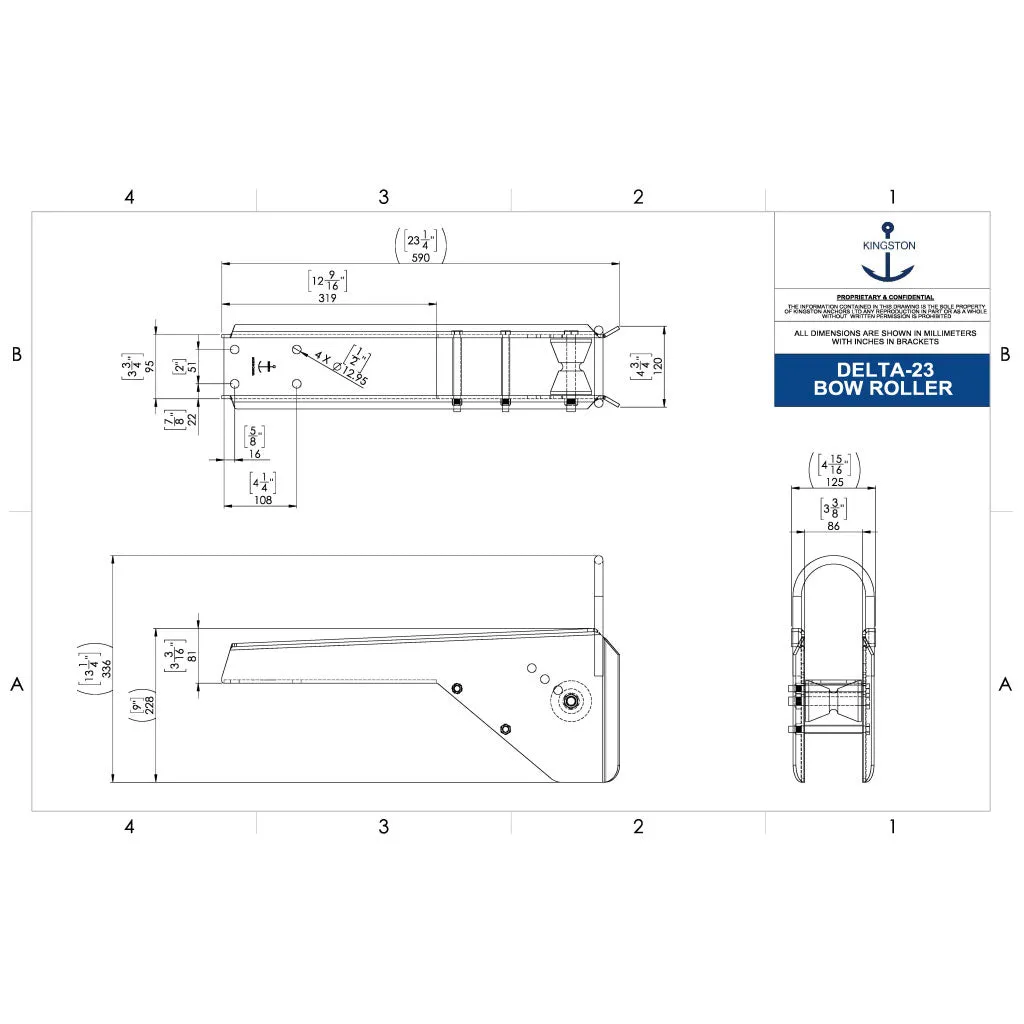 Kingston 23"Lx3-3/4"W Mirror Delta Bow Roller