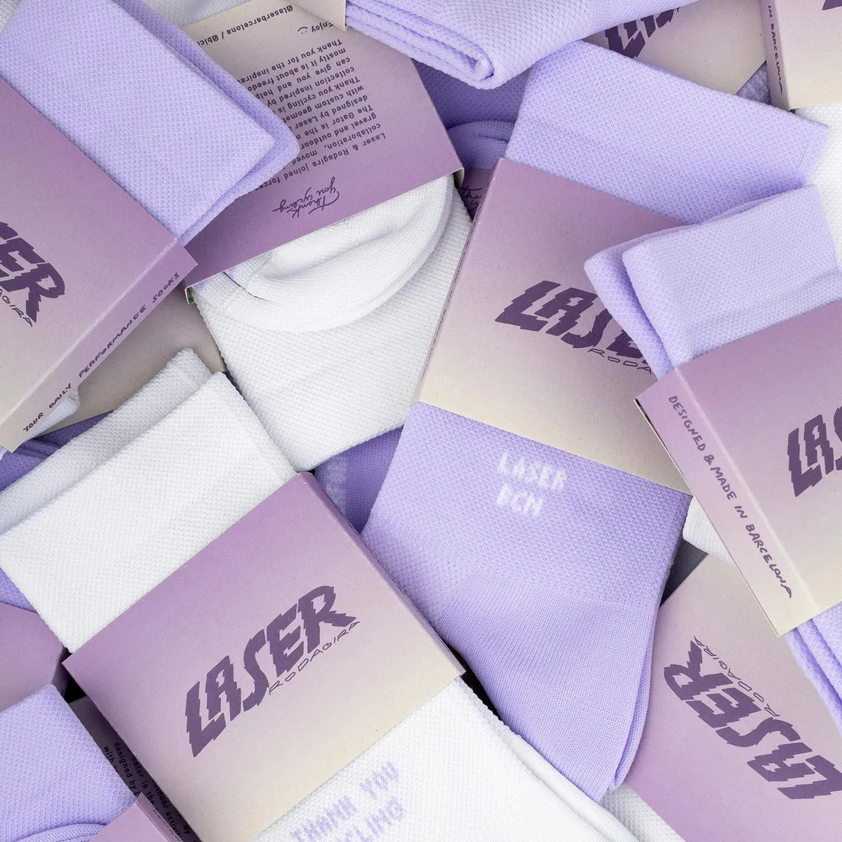 LASER x RODAGIRA Thank You Cycling Performance Socks - Lavender