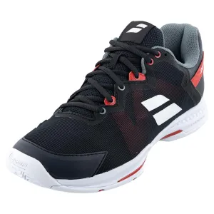 Men's SFX3 All Court Tennis Shoes Black and Poppy Red