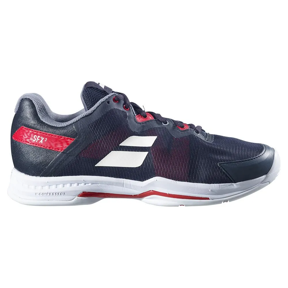 Men's SFX3 All Court Tennis Shoes Black and Poppy Red