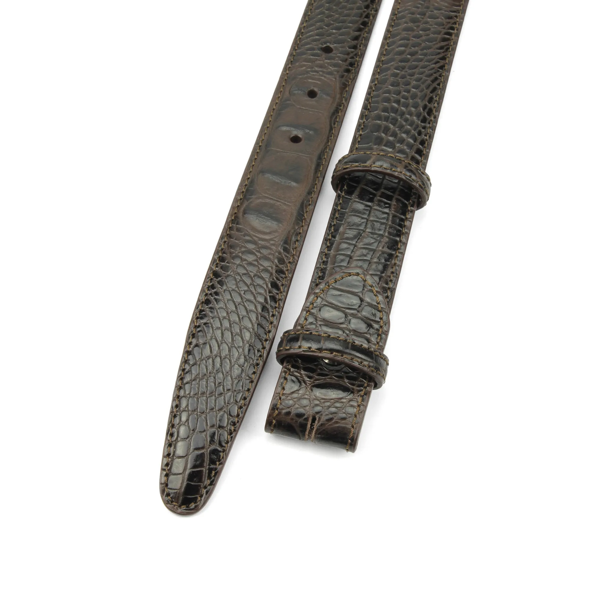 Mock Caiman Narrow Belt Strap