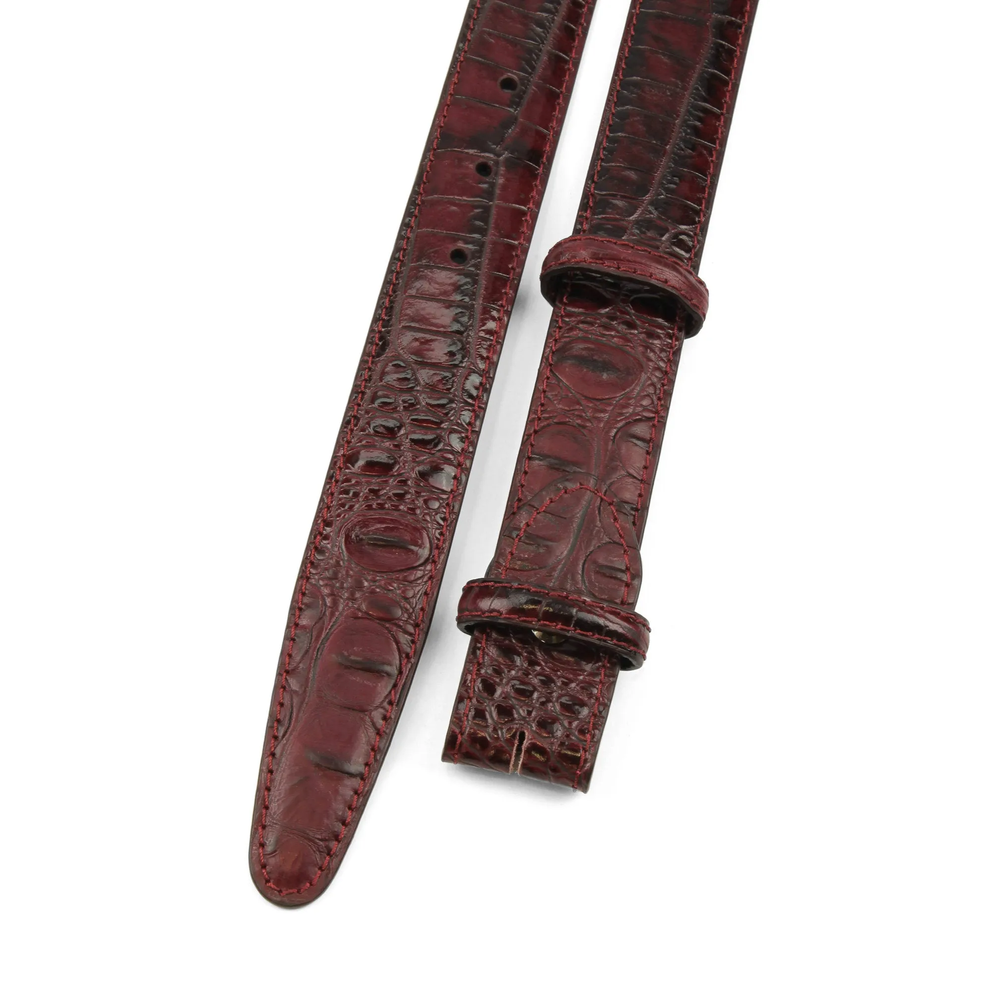 Mock Caiman Narrow Belt Strap