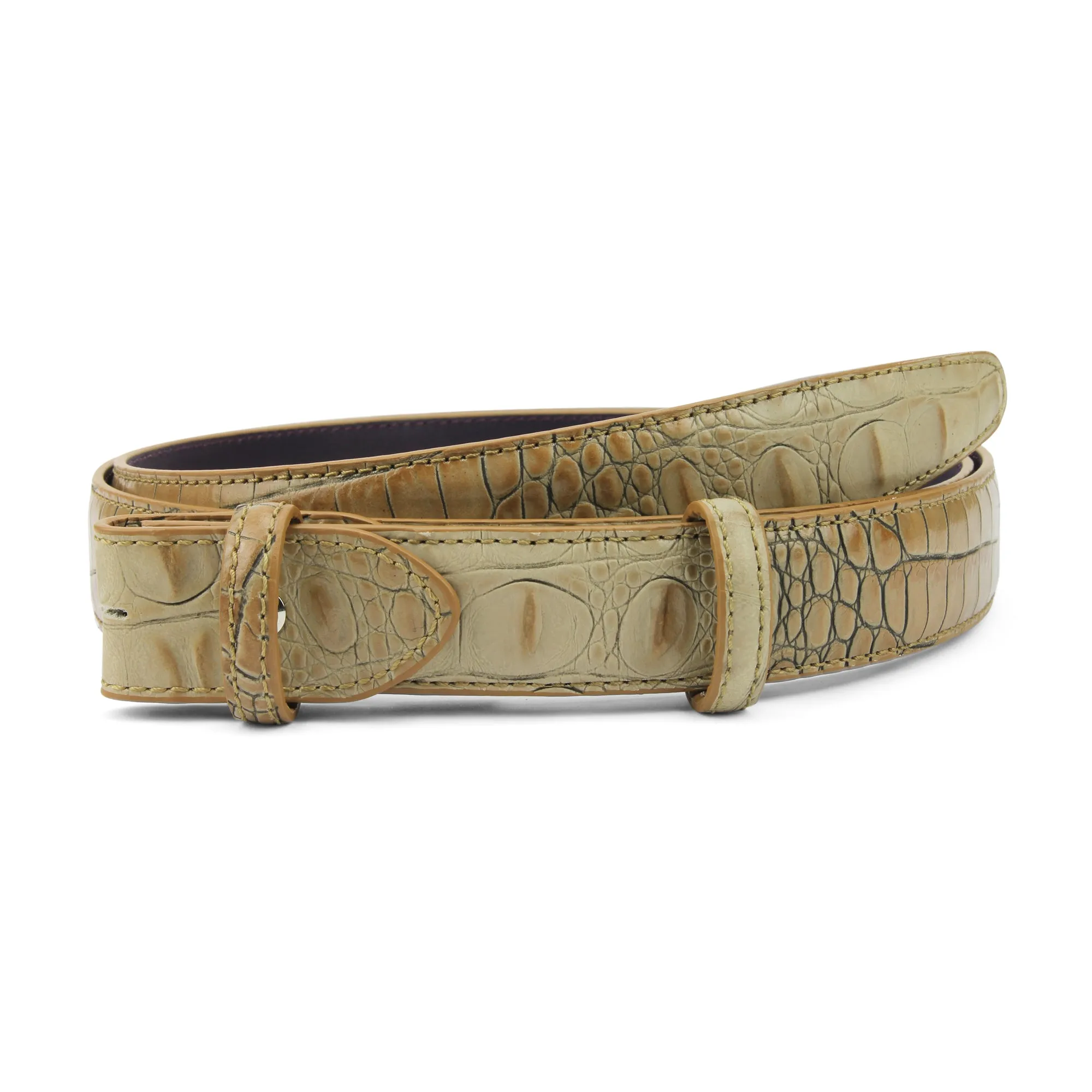 Mock Caiman Narrow Belt Strap