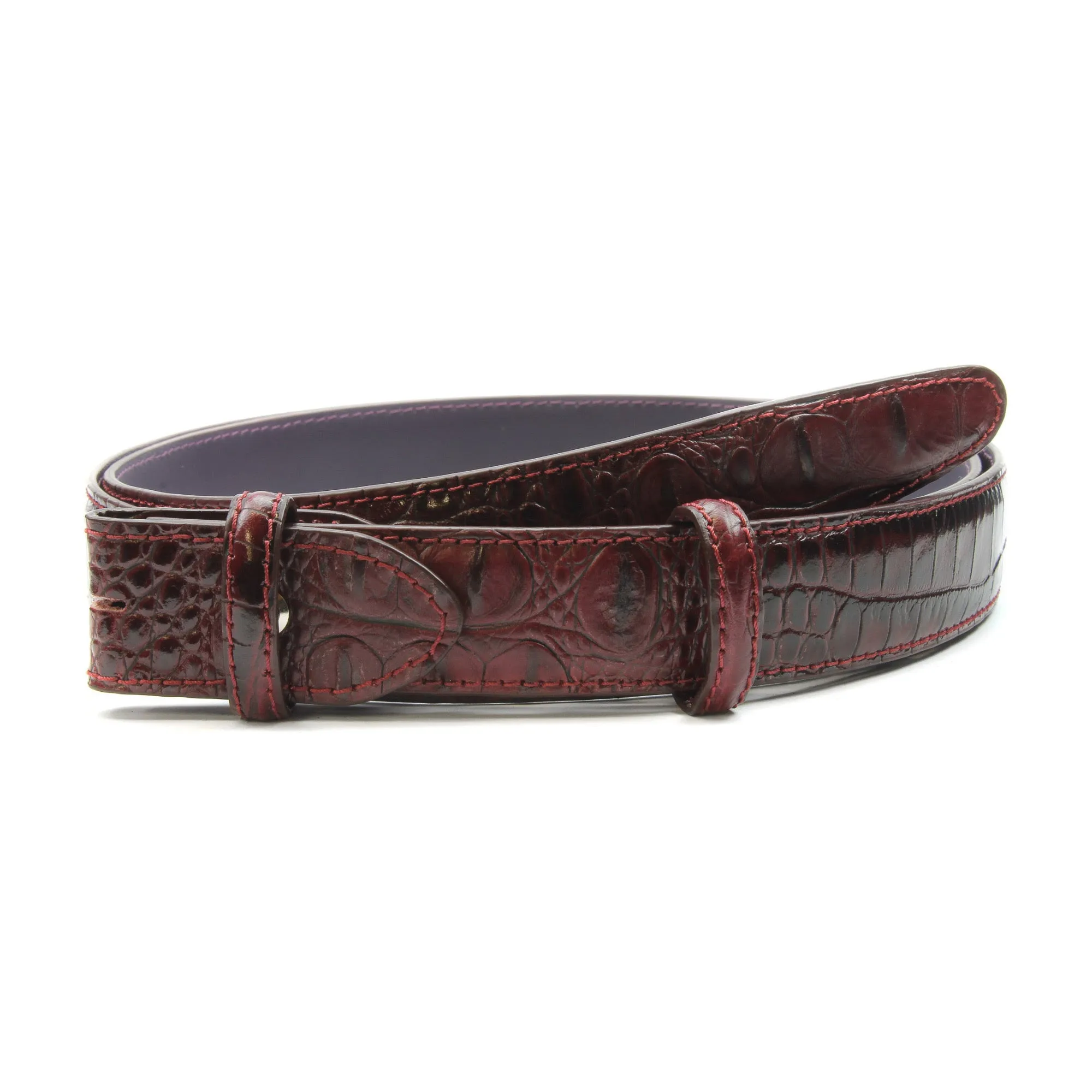 Mock Caiman Narrow Belt Strap