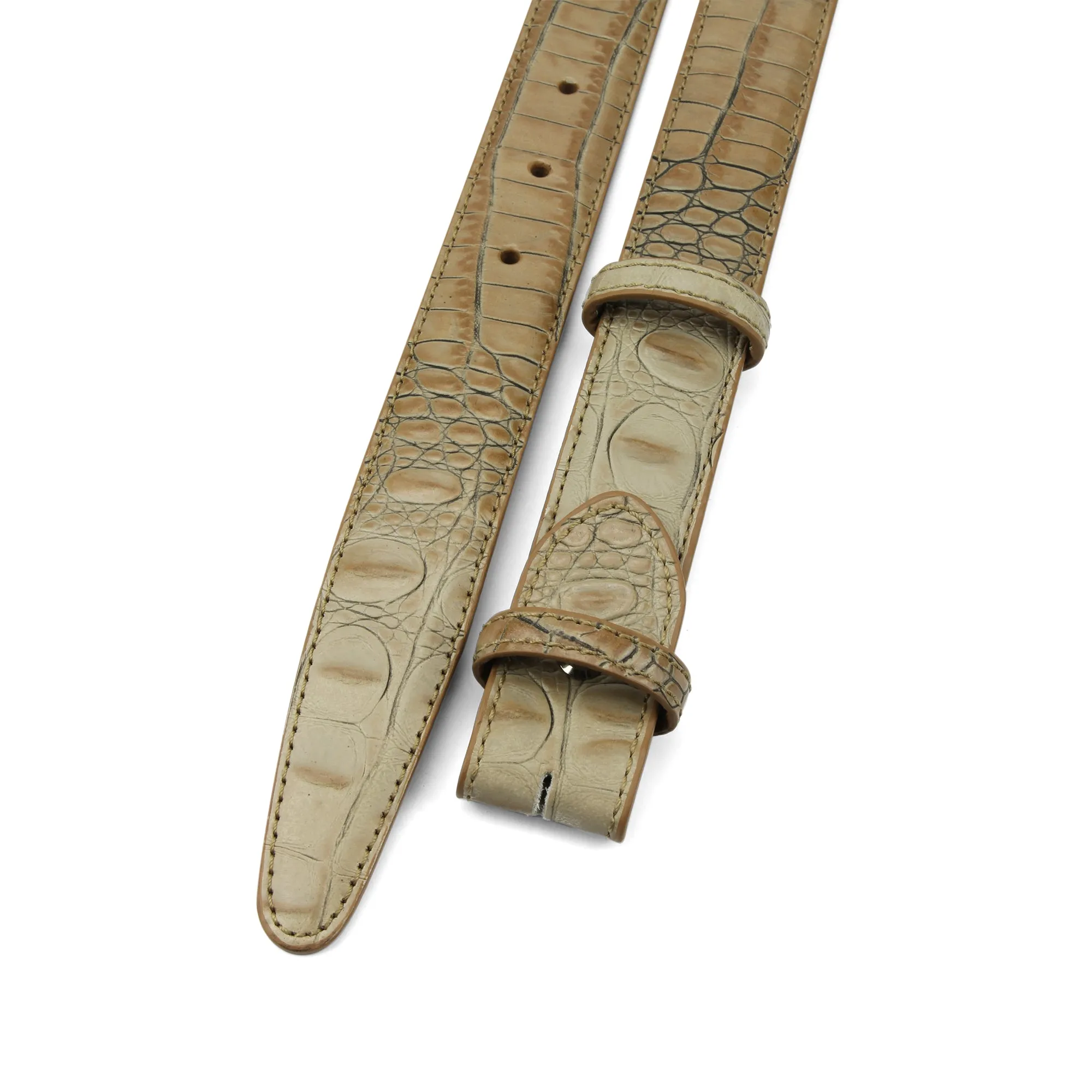 Mock Caiman Narrow Belt Strap