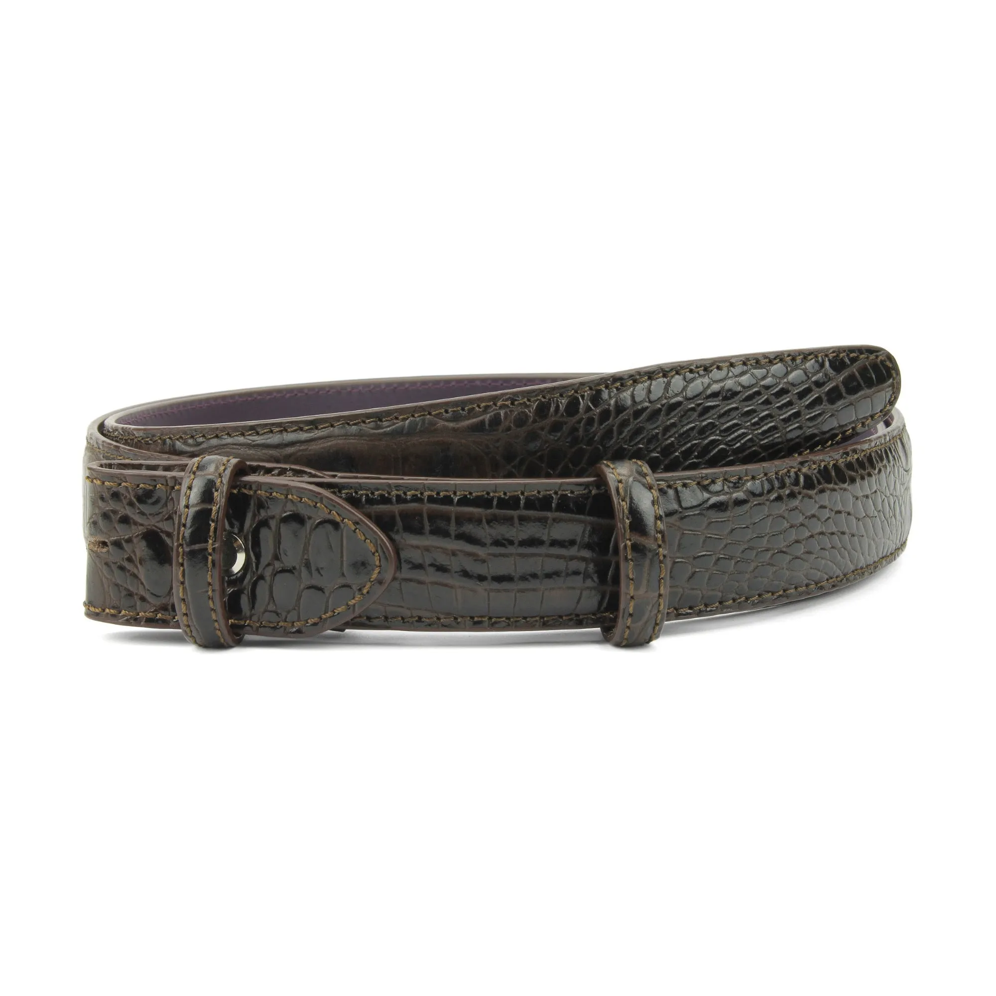 Mock Caiman Narrow Belt Strap