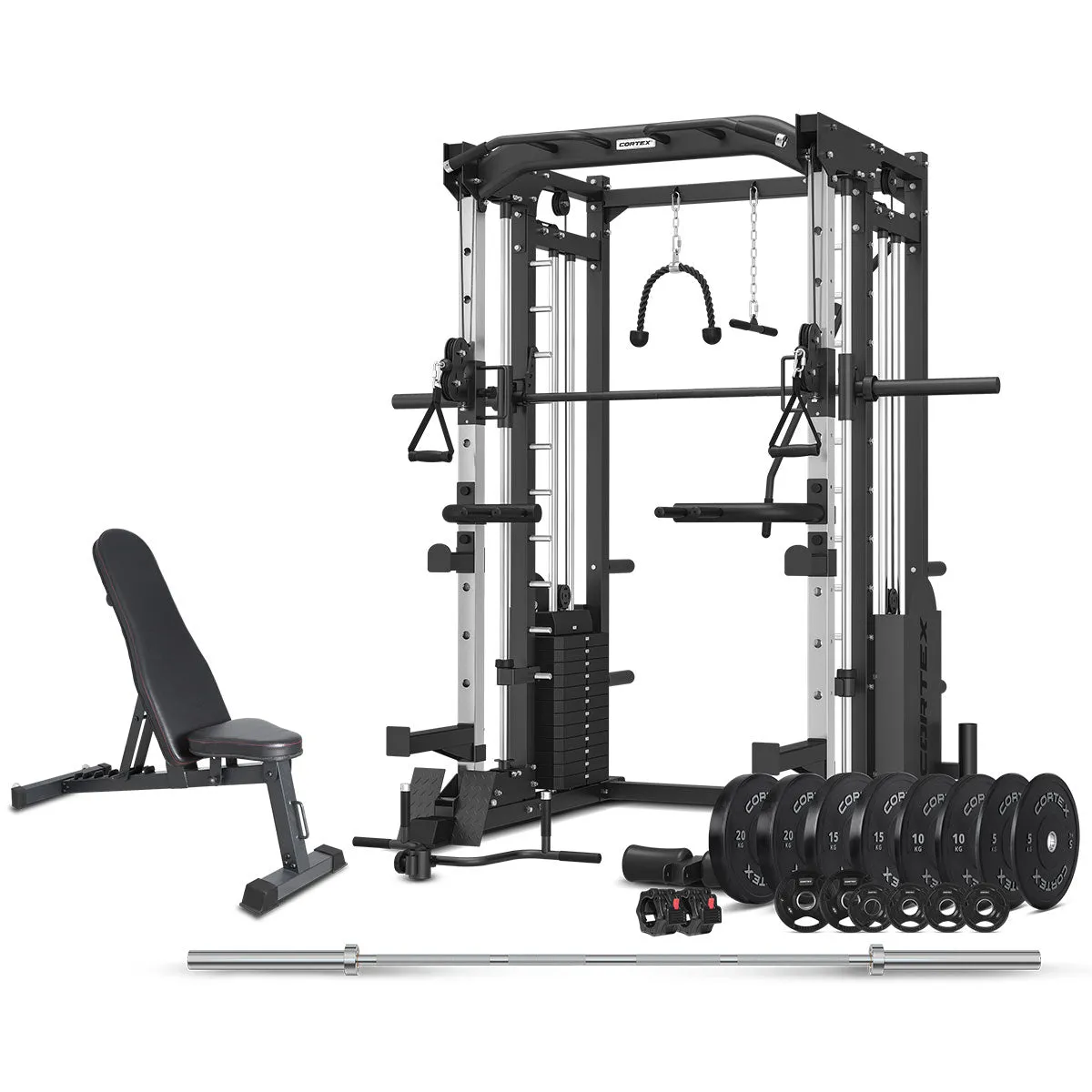 Multifunctional 6-in-1 Power Rack & Smith Cable Machine   130kg Weight Set