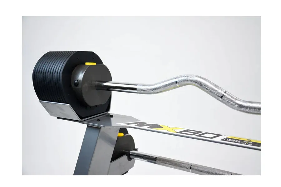 MX80 Rapid Change Adjustable Barbell / Curl Bar System (20lbs to 80lbs)