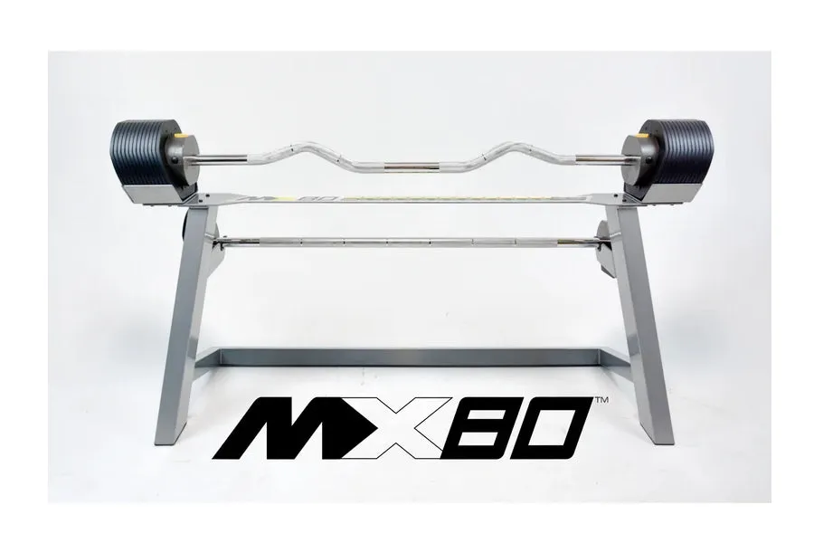 MX80 Rapid Change Adjustable Barbell / Curl Bar System (20lbs to 80lbs)