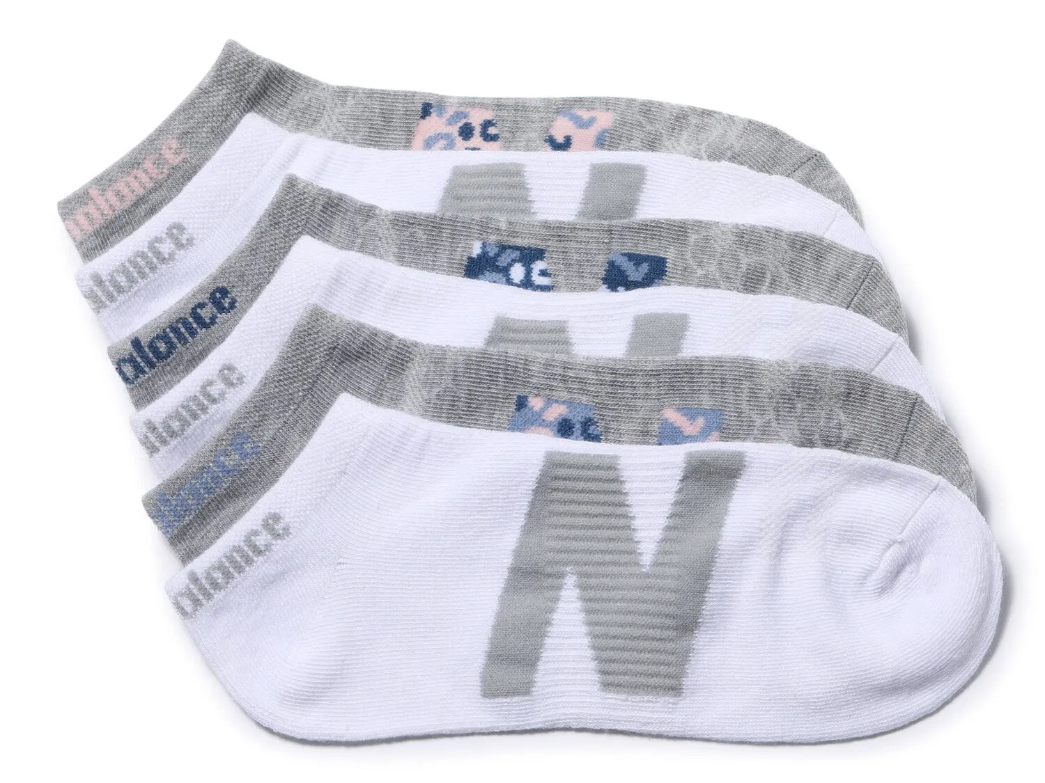 New Balance socks with logo 6 pcs, white/gray