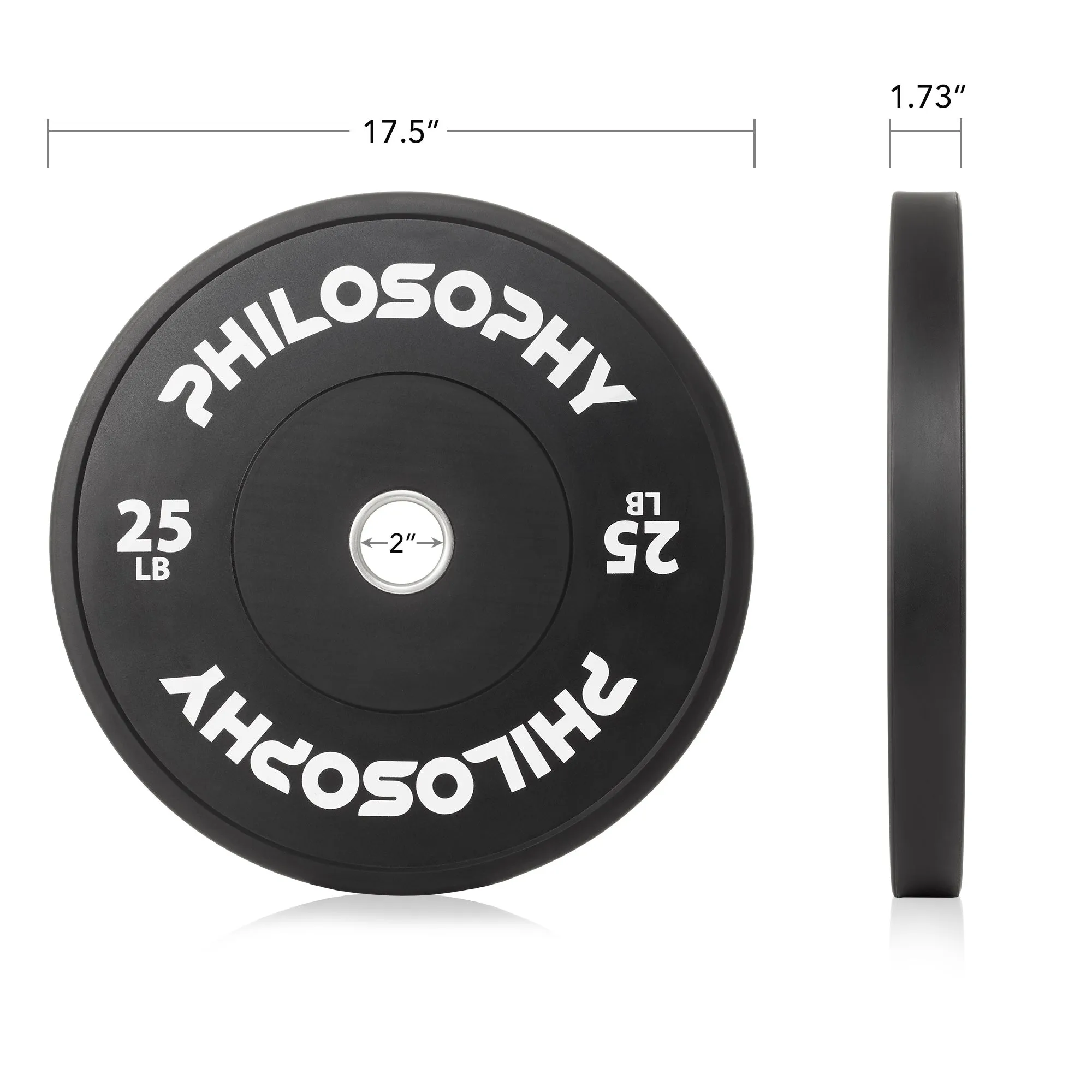 Olympic 2-Inch Rubber Bumper Plate - Black, Single Weight Plate