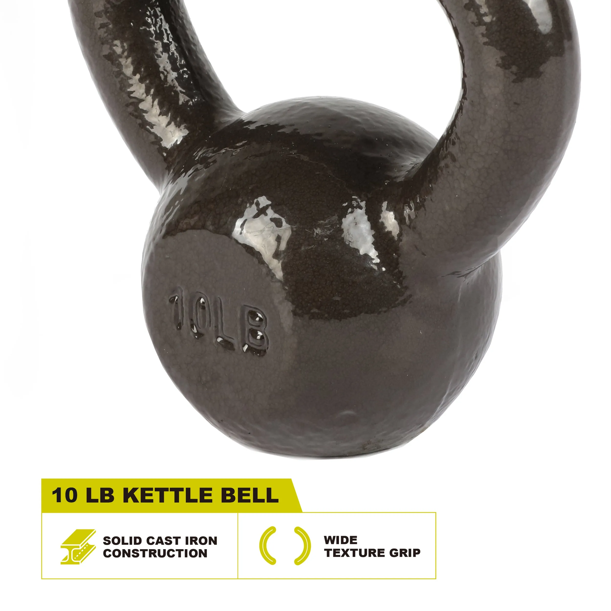 PRCTZ Solid Cast Iron Kettlebell, 10-50lb