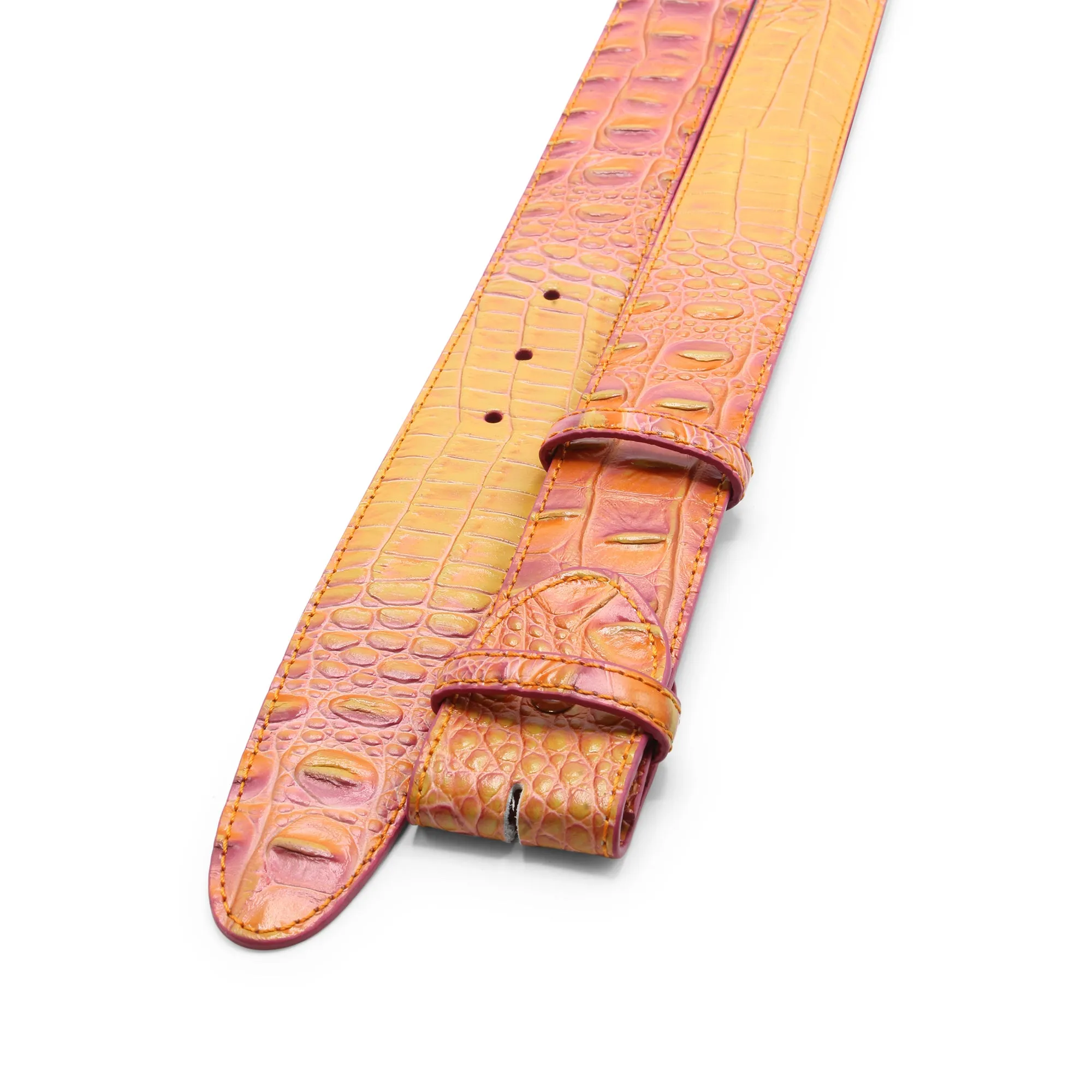 Rainbow Mock Croc Belt Strap