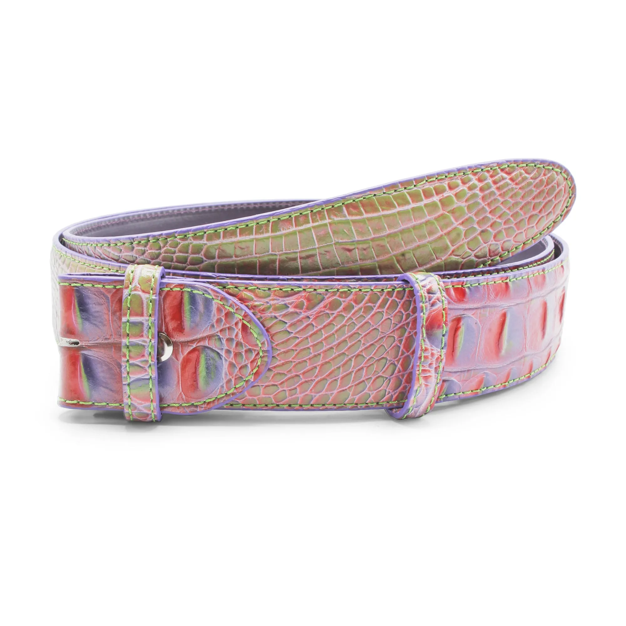 Rainbow Mock Croc Belt Strap