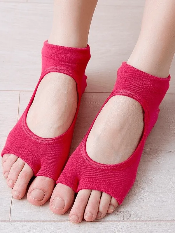 Shaped Sports Anti-Slip Women's Open Toe Socks - SF0333