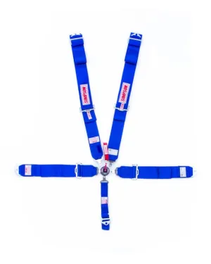 Simpson 5-Point Camlock Harness - 55" Bolt-In Seat Belt Pull Down - Individual Harness Bolt-In - Blue