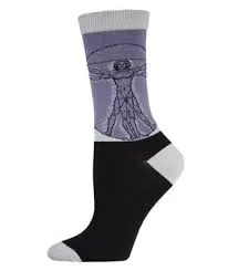 SockSmith Bamboo Women Crew Vitruvian Man