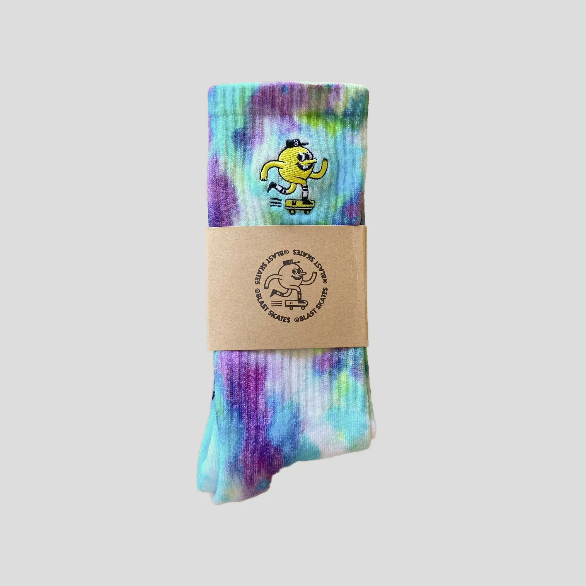 TIE DYE EMBROIDERED MASCOT SOCK