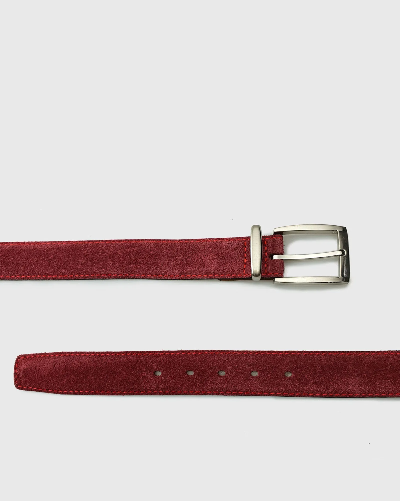 VINCENT & FRANKS / ROUGE 717_34 RED SUEDE LEATHER BELT