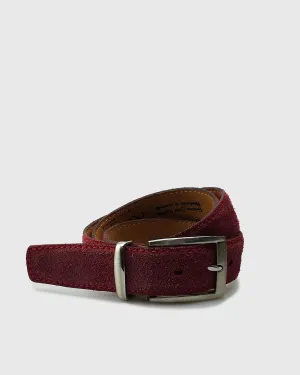 VINCENT & FRANKS / ROUGE 717_34 RED SUEDE LEATHER BELT