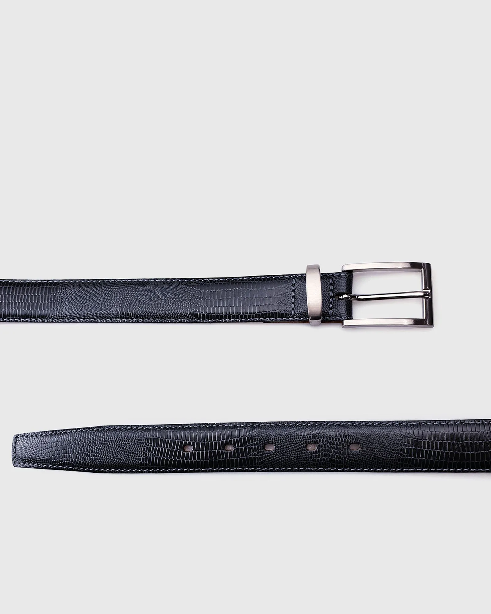 VINCENT& FRANKS / ROUGE 609C ITA GREY LIZARD LEATHER BELT