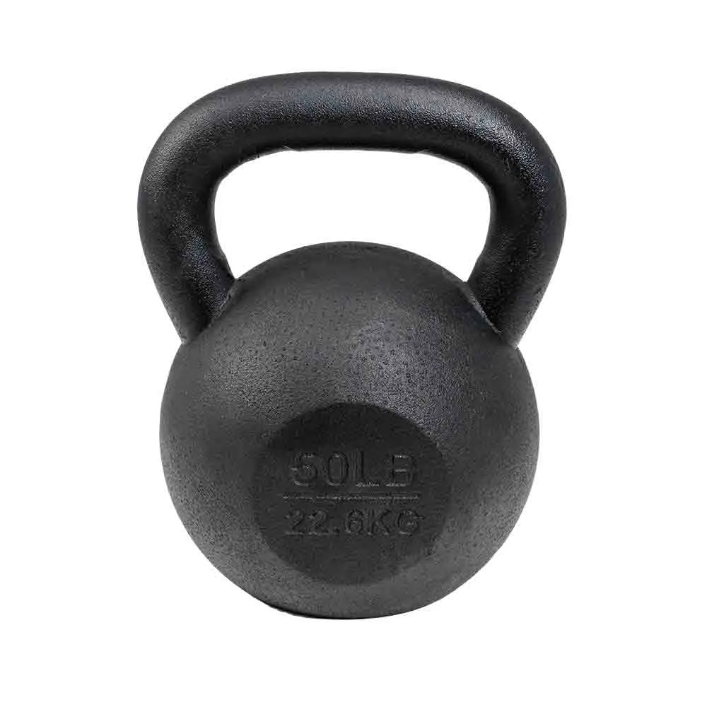 VTX 10 lb to 50 lb 7 Piece Cast Iron Kettlebell Set with Rack