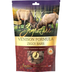 Zignature Ziggy Bars Venison Formula Crunchy Dog Treats 12oz